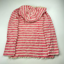 Load image into Gallery viewer, Girls Milkshake, striped cotton hooded top, light mark right sleeve, FUC, size 8,
