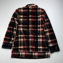 Load image into Gallery viewer, Girls Tiny Girl, checked velour long sleeve top, sequins, armpit to armpit: 35cm, shoulder to cuff: 46cm, EUC, size 7-8,