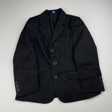 Load image into Gallery viewer, Boys DUCK & DODGE, pin stripe suit jacket & pants, adjustable, Inside leg: 42.5cm, GUC, size 4,