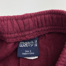 Load image into Gallery viewer, Boys Match It, maroon fleece lined track pants, elasticated, Inside leg: 39.5cm, GUC, size 4,