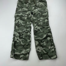 Load image into Gallery viewer, Boys Old Navy, khaki camo print cotton cargo pants, elasticated, Inside leg: 42cm, GUC, size 4,