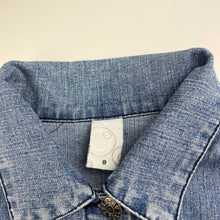 Load image into Gallery viewer, Girls Target, blue stretch denim jacket, FUC, size 8,