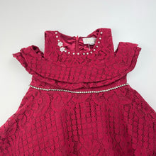 Load image into Gallery viewer, Girls Blue Sky, lined lace party dress, FUC, size 0, L: 40cm