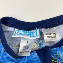 Load image into Gallery viewer, Boys SKYLANDERS, cotton all-in-one pyjamas, small marks, FUC, size 7,