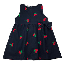 Load image into Gallery viewer, Girls Shuziyiku, lined embroidered navy dress, armpit to armpit: 35cm, EUC, size 6-8, L: 58cm