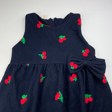 Load image into Gallery viewer, Girls Shuziyiku, lined embroidered navy dress, armpit to armpit: 35cm, EUC, size 6-8, L: 58cm