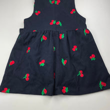 Load image into Gallery viewer, Girls Shuziyiku, lined embroidered navy dress, armpit to armpit: 35cm, EUC, size 6-8, L: 58cm