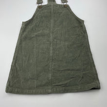 Load image into Gallery viewer, Girls Target, khaki corduroy cotton overalls dress, GUC, size 8, L: 64cm