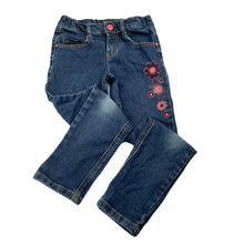 Load image into Gallery viewer, Girls Target, embroidered stretch denim jeans, adjustable, Inside leg: 49cm, FUC, size 6,
