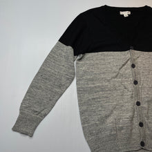 Load image into Gallery viewer, Boys Pumpkin Patch, grey & black knitted cotton cardigan / sweater, EUC, size 10,