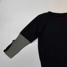 Load image into Gallery viewer, Boys STEFFEN SCHRAUT, navy & grey knit sweater, no size, armpit to armpit: 32cm, shoulder to cuff: 35cm, small mark back left sleeve, FUC, size 4-5,