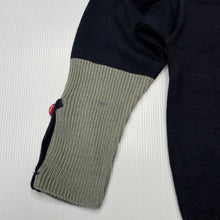 Load image into Gallery viewer, Boys STEFFEN SCHRAUT, navy & grey knit sweater, no size, armpit to armpit: 32cm, shoulder to cuff: 35cm, small mark back left sleeve, FUC, size 4-5,