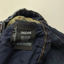 Load image into Gallery viewer, Boys Indie, dark stretch denim jeans, adjustable, Inside leg: 58.5cm, GUC, size 8,