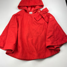 Load image into Gallery viewer, Girls Mini Peace, lined wool blend poncho jacket, small marks, FUC, size 8,