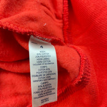 Load image into Gallery viewer, Boys Osh Kosh, orange fleece lined zip hoodie sweater, light mark hood, FUC, size 4,