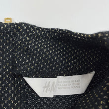 Load image into Gallery viewer, Girls H&M, black & metallic gold long sleeve dress, EUC, size 5-6, L: 60cm