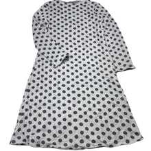 Load image into Gallery viewer, Girls ONE SUNDAY, Aust made reversible grey spot/stripe dress, EUC, size 8-9, L: 73cm