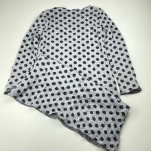 Load image into Gallery viewer, Girls ONE SUNDAY, Aust made reversible grey spot/stripe dress, EUC, size 8-9, L: 73cm