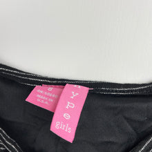 Load image into Gallery viewer, Girls Hype Girls, black & silver metallic stripe dress, EUC, size 8, L: 65cm