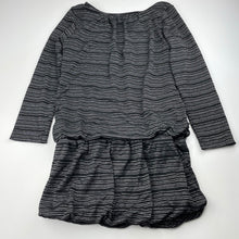 Load image into Gallery viewer, Girls Hype Girls, black & silver metallic stripe dress, EUC, size 8, L: 65cm