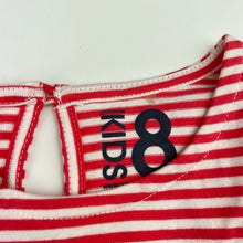 Load image into Gallery viewer, Girls Cotton On, red & white stripe cotton long sleeve dress, EUC, size 8, L: 65cm