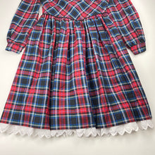Load image into Gallery viewer, Girls Marjory Daw, vintage gingham long sleeve dress, EUC, size 5-6, L: 77cm