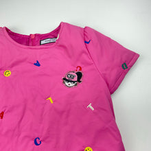 Load image into Gallery viewer, Girls French Cat, lined embroidered short sleeve dress, FUC, size 6, L: 55cm