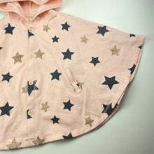 Load image into Gallery viewer, Girls Cotton On, hooded poncho sweater, stars, small mark front, FUC, size 7,