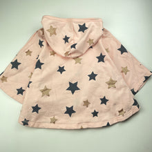 Load image into Gallery viewer, Girls Cotton On, hooded poncho sweater, stars, small mark front, FUC, size 7,