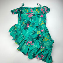 Load image into Gallery viewer, Girls Tommy Bahama, lined floral summer dress, GUC, size 8, L: 75cm at front