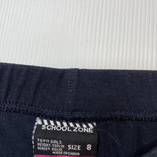Load image into Gallery viewer, Girls School Zone, navy school sports skirt / skort, FUC, size 8,