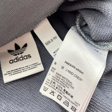 Load image into Gallery viewer, Girls Adidas, grey cropped sleeve sweater/jumper, armpit to cuff: 32cm, EUC, size 8-9,
