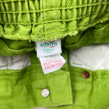 Load image into Gallery viewer, Boys Adams, green denim pants, elasticated, Inside leg: 42,5cm, GUC, size 6,