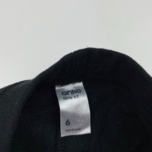 Load image into Gallery viewer, Girls Anko, black fleece lined track pants, Inside leg: 50cm, EUC, size 6,