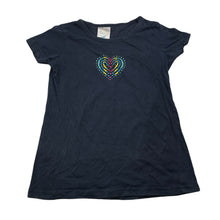 Load image into Gallery viewer, Girls Lily & Dan, navy cotton pyjama top, FUC, size 7-8,