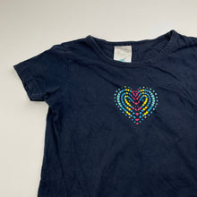 Load image into Gallery viewer, Girls Lily & Dan, navy cotton pyjama top, FUC, size 7-8,