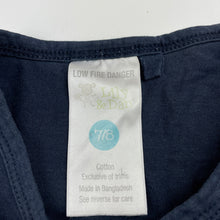 Load image into Gallery viewer, Girls Lily & Dan, navy cotton pyjama top, FUC, size 7-8,