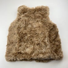 Load image into Gallery viewer, Girls Country Road, cotton lined faux fur / vest / jacket, 3 hook fasten, EUC, size 7,