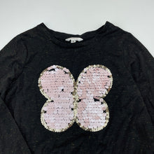 Load image into Gallery viewer, Girls Milkshake, lightweight long sleeve top, sequin butterfly, EUC, size 8,