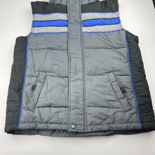Load image into Gallery viewer, Boys TRIPLE STAR, grey puffer vest / jacket, detachable hood, EUC, size 10-12,