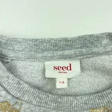 Load image into Gallery viewer, Girls Seed, grey marle cotton lightweight sweater, wash fade, FUC, size 7-8,