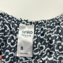 Load image into Gallery viewer, Girls Anko, viscose lightweight summer dress, GUC, size 8, L: 78cm at front