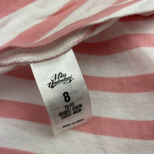 Load image into Gallery viewer, Girls Miss Understood, pink & white stripe cotton long sleeve top, GUC, size 8,