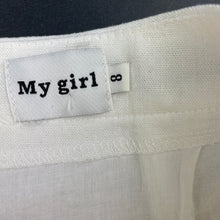 Load image into Gallery viewer, Girls My Girl, lined linen/cotton skirt, L: 36cm, W: 31cm across, FUC, size 8,