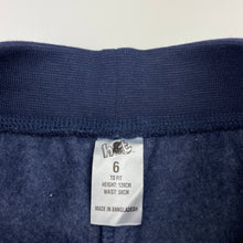 Load image into Gallery viewer, Girls H&T, navy fleece lined track pants, elasticated, Inside leg: 48.5cm, EUC, size 6,