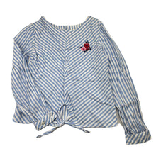 Load image into Gallery viewer, Girls Clothing & Co, embroidered lightweight cotton long sleeve top, EUC, size 8,