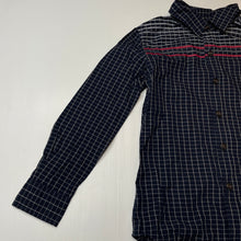 Load image into Gallery viewer, Boys Gumboots, navy lightweight cotton long sleeve shirt, EUC, size 7-8,