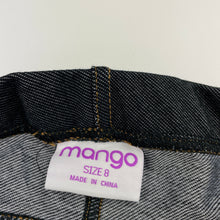 Load image into Gallery viewer, Girls Mango, stretchy denim legggings, elasticated, Inside leg: 53cm, EUC, size 8,