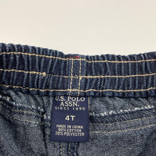 Load image into Gallery viewer, Boys US Polo Assn, dark denim jeans, elasticated, Inside leg: 41.5cm, EUC, size 4,