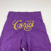 Load image into Gallery viewer, Girls COOGI, purple cotton cropped pants, elasticated, Inside leg: 25cm, EUC, size 4,